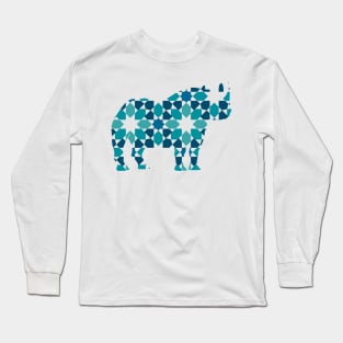 Rhino Silhouette with Pattern Long Sleeve T-Shirt